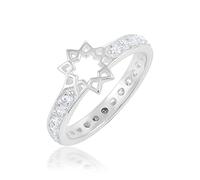 Anello eternità a stella con pietre preziose naturali multicolore e argento Sterling 925 massiccio per matrimonio da J a X, L 1/2, Pietra preziosa., Quarzo cristallino