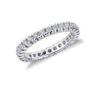 Anello Eternity a griffe in Oro Bianco 18k con Diamanti Naturali Ct. 0.75 donna