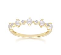 Anello Eternity Classico In Oro Giallo 9 Carati Con Perle E Diamanti