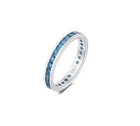 Anello Eternity con Pietra Portafortuna in Argento Sterling 925 - Fascia a Giro Completo con Zirconi Cubici - Anello Impilabile da Donna