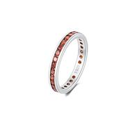 Anello Eternity con Pietra Portafortuna in Argento Sterling 925 - Fascia a Giro Completo con Zirconi Cubici - Anello Impilabile da Donna