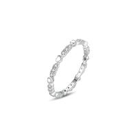Anello Eternity da donna, anelli impilati a forma di cuore con moissanite, regalo di San Valentino, H 1/2, Platino, Moissanite