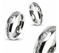 Anello Eternity IN Acciaio Inossidabile Castoni Di Multi Gemme