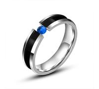 Anello Eternity, Veretta con Zirconi Acciaio Inossidabile Taglia 25 5mm con Zirconi Cubici Blu Custom Regalo per Madre Mother'S Day Gioielli