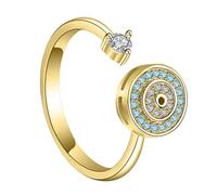 Anello Evil Eye - Anello a tre in rame elettrolitico con apertura