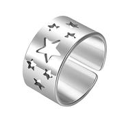 Anello Fallico in Silicone Anelli a cuore stella scavati per donna Uomo Splice aperto Coppie regolabili Anelli Gioielli Regali Accessorio Promessa Anelli di Anelli per Ombelico in (D, One Size)