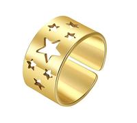 Anello Fallico in Silicone Anelli a cuore stella scavati per donna Uomo Splice aperto Coppie regolabili Anelli Gioielli Regali Accessorio Promessa Anelli di Anelli per Ombelico in (C, One Size)