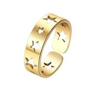 Anello Fallico in Silicone Anelli a cuore stella scavati per donna Uomo Splice aperto Coppie regolabili Anelli Gioielli Regali Accessorio Promessa Anelli di Anelli per Ombelico in (E, One Size)