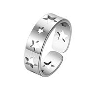 Anello Fallico in Silicone Anelli a cuore stella scavati per donna Uomo Splice aperto Coppie regolabili Anelli Gioielli Regali Accessorio Promessa Anelli di Anelli per Ombelico in (F, One Size)