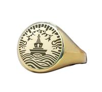 Anello faro di forma rotonda | Argento sterling 925 placcato oro | Gioielli da regalo, anelli con sigillo in stile vintage, gioielli fatti a mano ipoallergenici| LK_PDR_01454_8