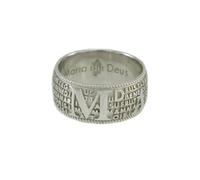 Anello fede con preghiera Ave Maria in sardo Maria de Deus in argento