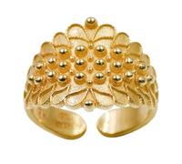 Anello Fede Sarda in Filigrana d'Argento Sterling 925 Placcato Oro - Misura regolabile Oro