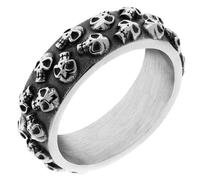 Anello/fedina con teschi in acciaio (8)