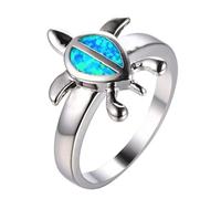 Anello Femminile Della Moda Ring Blue Sea Turtle Ring Classic Styling Due Tartarughe Anello Di Animali Cristallini per Donne Gioielli -11, Oro, OZZKI, Stile 3 cn, 9