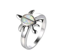 Anello Femminile Della Moda Ring Blue Sea Turtle Ring Classic Styling Due Tartarughe Anello Di Animali Cristallini per Donne Gioielli -11, Oro, OZZKI, Stile 5 cn, 10