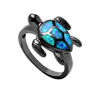 Anello Femminile Della Moda Ring Blue Sea Turtle Ring Classic Styling Due Tartarughe Anello Di Animali Cristallini per Donne Gioielli -11, Oro, OZZKI, Stile 1 CN, 12
