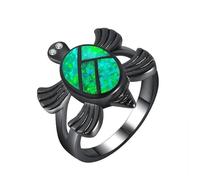 Anello Femminile Della Moda Ring Blue Sea Turtle Ring Classic Styling Due Tartarughe Anello Di Animali Cristallini per Donne Gioielli -11, Oro, OZZKI, Stile 8 CN, 10