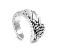 Anello Festa Della Mamma, Anelli Fidanzamento Acciaio Inossidabile Taglia 15 11.4mm Ala Punk Vintage Personalized Regalo per Madre Birthday Gioielli