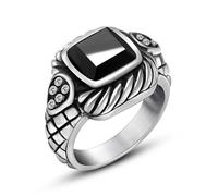 Anello Fidanzamento, Anelli Acciaio Inossidabile Donna Zirconia Cubica Taglia 25 14.3mm con Zirconi Cubici Neri Personalized Regalo per Madre