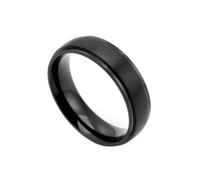 Anello Fidanzamento Coppia, Anelli Donna Neri Acciaio al Titanio Taglia 25 Semplice Opaco Engraved Regalo per Figlia Graduation Gioielli