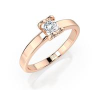 Anello fidanzamento donna oro rosa 14k - diamante 0.15ct, corona cuore