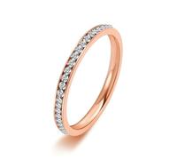 Anello Fidanzamento per Donna, Anelli Pietra Donna Zirconia Cubica Acciaio Inossidabile Taglia 22 2mm Pieno di Stelle Engraved Regalo per Fidanzata