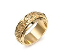 Anello Fidanzamento Vintage, Fedine Acciaio Inossidabile Taglia 20 Anxiety Spinner 7,8 mm Drago Custom Regalo per Madre Prom Gioielli