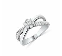 Anello fiore incrocio donna Anellissimo in argento 925 con zirconi