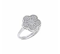 ANELLO FIORE MICRO PAVé ZIRCONI ARGENTO 925 REGOLABILE ANALLERGICO GIOIELLI ARVI