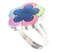 Anello Fiore Regolabile Cambia Colore per Ragazze e Donne alla Moda | Design a Bocciolo di Pruno, Lega Resistente, Apertura Adattabile, Esprime Emozioni e Personalità