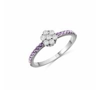 Anello fiore violetta donna Anellissimo in argento 925 con zirconi