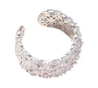 Anello floreale | Anelli alla moda con zirconi per donne, decorazione per dita con pietre preziose, gioielli regolabili per le dita da donna