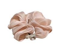 Anello for capelli a forma di nuvola plissettata irregolare mercerizzata con strass lucidi di camelia - Corda for capelli for intestino crasso for donna(Light Pink)