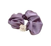 Anello for capelli color crema con perle di camelia - Elegante accessorio for capelli da donna(Taropurple)