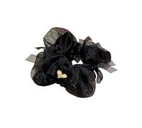 Anello for capelli con fiocco in maglia decorato con amore e cuciture a forma di intestino crasso - Accessori for capelli con palline di fiori alla moda(black)