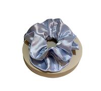 Anello for capelli crasso plissettato a doppio strato in raso color - Elastico alto in tinta unita con elastico in gomma for capelli, gioielli, accessori for capelli(Lightblue)