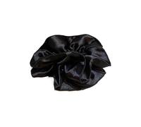 Anello for capelli crasso plissettato a doppio strato in raso color - Elastico alto in tinta unita con elastico in gomma for capelli, gioielli, accessori for capelli(black)