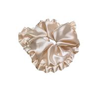 Anello for capelli in raso con intestino crasso - Corda for capelli in pizzo plissettato stile balletto da donna con accessori for capelli a forma di fiore(Off-white)