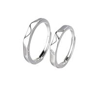 Anello for coppia Anello for coppia regolabile con bocca dal vivo Anello for promessa di eternità con diamante creativo semplice