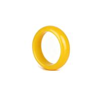 Anello Giada Giadeite per Donne Uomini Feng Shui Buona Fortuna Ricchezza Prosperità Vintage Elegante Fascia Solida,Giallo,17mm