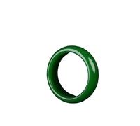 Anello Giada Giadeite per Donne Uomini Feng Shui Buona Fortuna Ricchezza Prosperità Vintage Elegante Fascia Solida,Verde,17mm