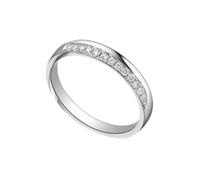 Anello gioielli, anelli dell'amicizia in argento con anello di diamanti 0,15 carati per donna e semplice anello da uomo Pt950 e oro bianco, 16 (17,8), Pt950, Diamante