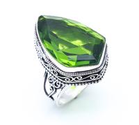 Anello gioiello fatto a mano in argento sterling .925 con pietra preziosa...