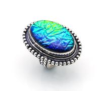 Anello gioiello fatto a mano in argento sterling .925 con pietra preziosa...