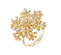 Anello Girevole A Fiocco Di Neve, Anello Regolabile Da Donna A Fiocco Di Neve Per Matrimonio, Gioielli Da Sposa, Perfetto Per Natale Anniversario E Valentine's Day(White Gold)