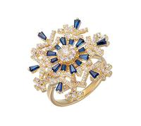 Anello Girevole A Fiocco Di Neve, Anello Regolabile Da Donna A Fiocco Di Neve Per Matrimonio, Gioielli Da Sposa, Perfetto Per Natale Anniversario E Valentine's Day(Blue Gold)