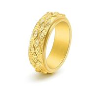 Anello girevole da uomo con occhio di Dio vintage, 11, Metallo, Zirconia cubica