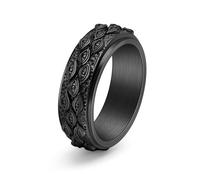 Anello girevole da uomo con occhio di Dio vintage, 12, Metallo, Zirconia cubica