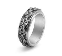 Anello girevole da uomo con occhio di Dio vintage, 6, Metallo, Zirconia cubica