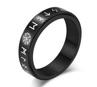 Anello girevole in acciaio inossidabile con testo vichingo, anello girevole in titanio con testo vichingo alla moda